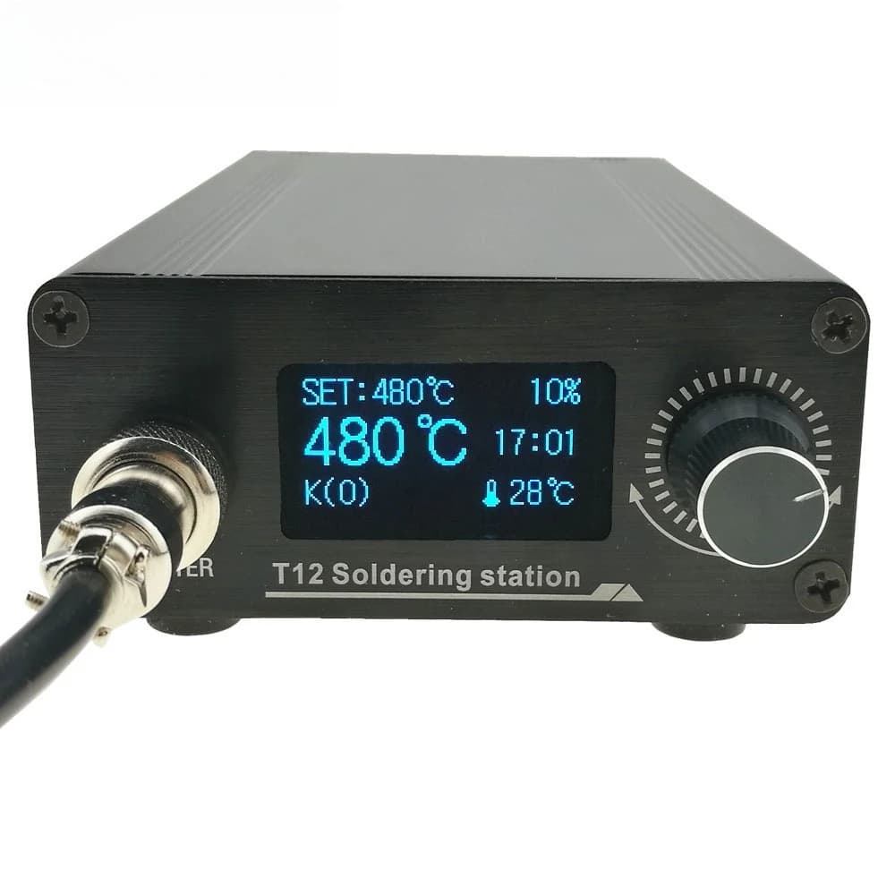 Stazione di Saldatura T12 con Controllo della Temperatura OLED, Scheda di Controllo STM32, Punta per Saldatore e Nucleo di Riscaldamento