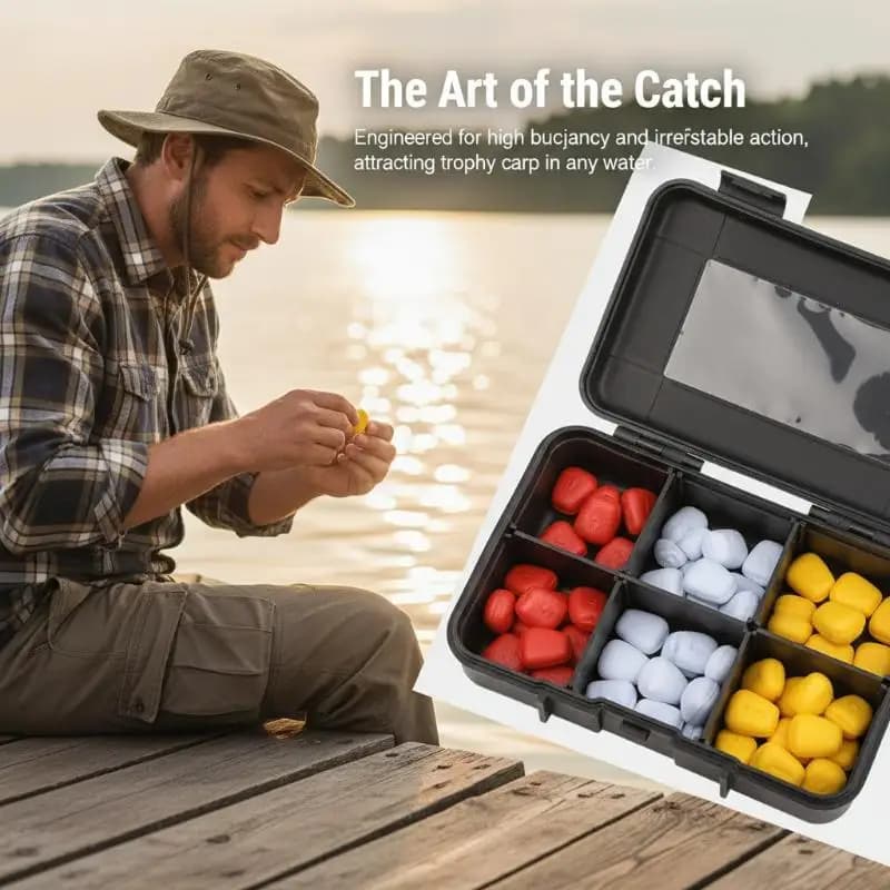 Nuove 1/3 Scatole di Esche per Pesca alla Carpa, Boilies di Mais Simulato, Esche Artificiali per Metodo Feeder