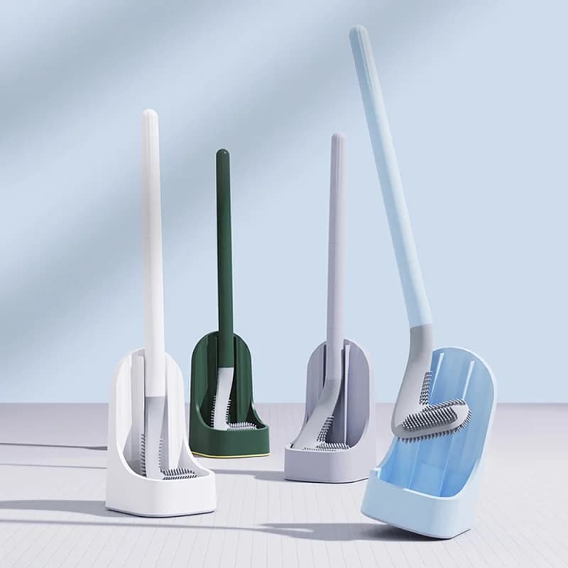 Toilet Brush With Holder Golf Brush Head Toilet Cleaning Brush Bathroom Wall-Mounted Cleaning Brush with Anti-Leakage Base