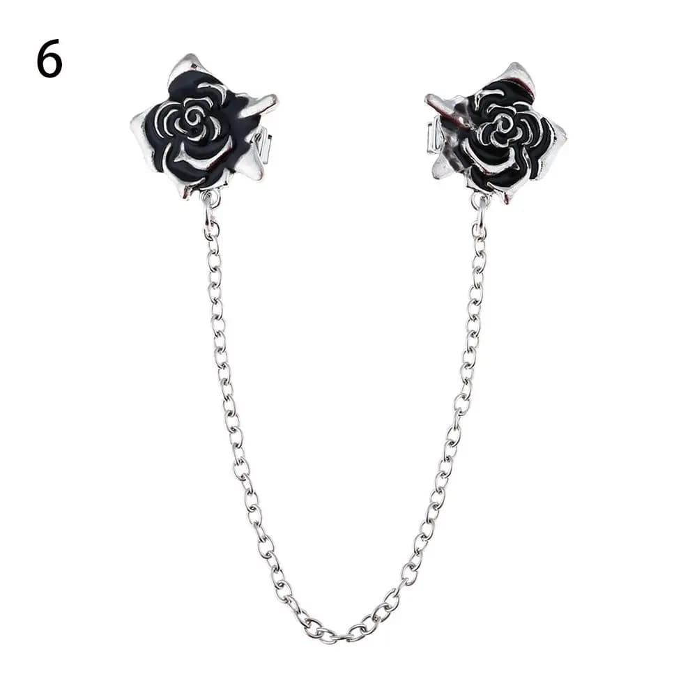 Carved Flower Duck-mouth Plated Metal Clips Sweater Blouse Pin Shawl Brooch Cardigan Clip Shirt Collar Pins Duck Clip Clasps