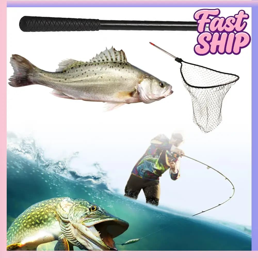 1.5M 5 sezioni retrattile guadino da pesca asta guadino in acciaio inossidabile canna da pesca canna da pesca accessori da pesca