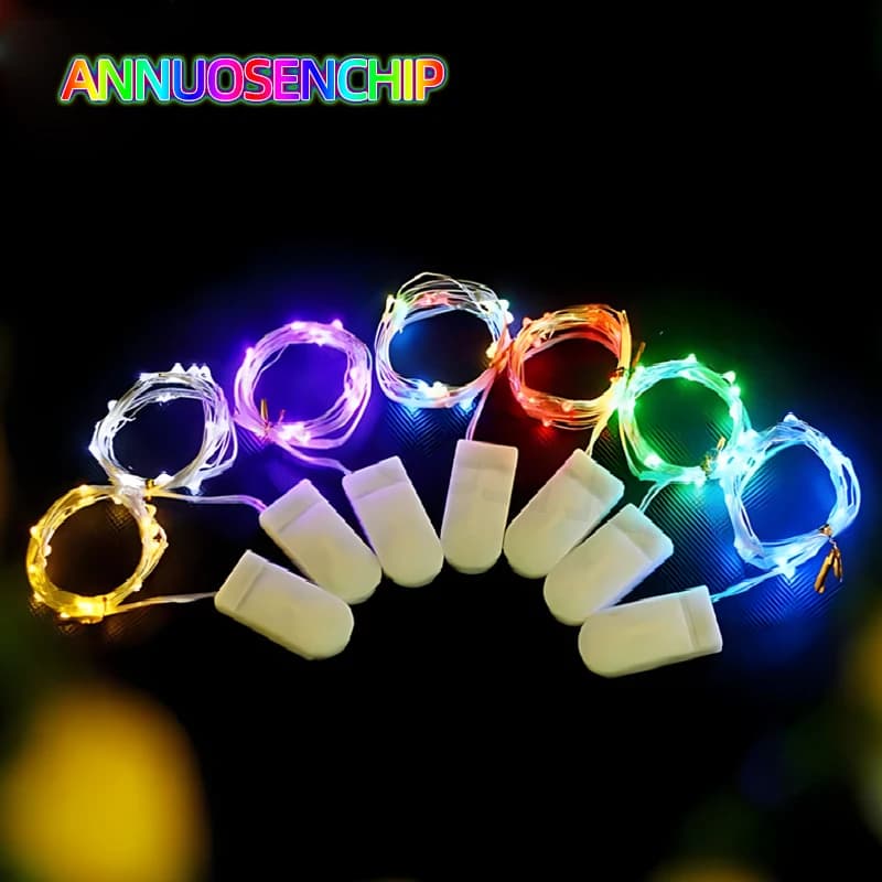 Colpisci 1M 2M 3M LED Creativo Scatola batteria a bottone a 7 colori di serie di lampade in rame Mini piccole luci decorative
