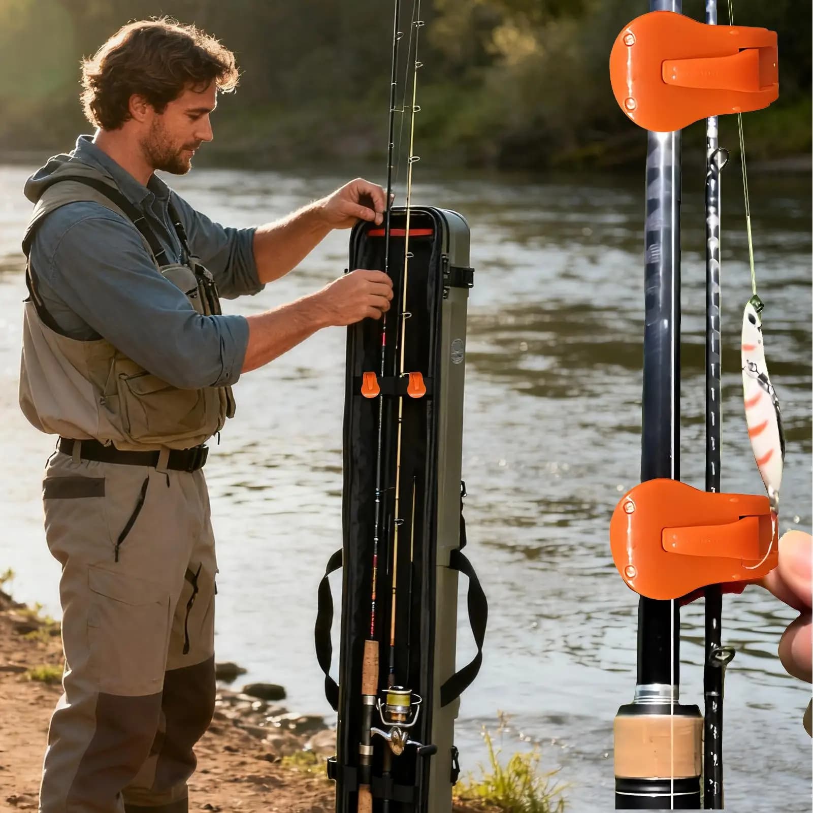 Supporti per clip per canna da pesca Organizzatore per rack portatile da 4 pezzi Accessori per canna da pesca elastica per piscina di molo a riva bancaria acqua salata ghiacciata