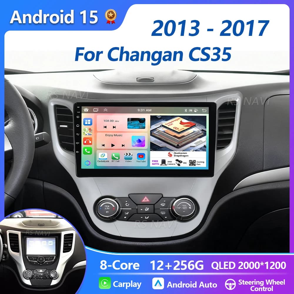 Plug and Play Android 15 Carplay Auto Screen 2K Lettore autoradio per Changan CS35 2013-2017 GPS DSP Multimedia Stereo Navigazione