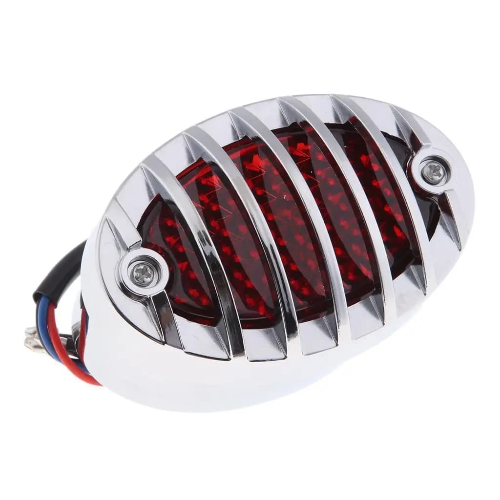 Universal LED Backlight for Moto Cafe Racer, Black Chrome Finish, Brake Light and Rear Direction Indicator for Moto Roads
