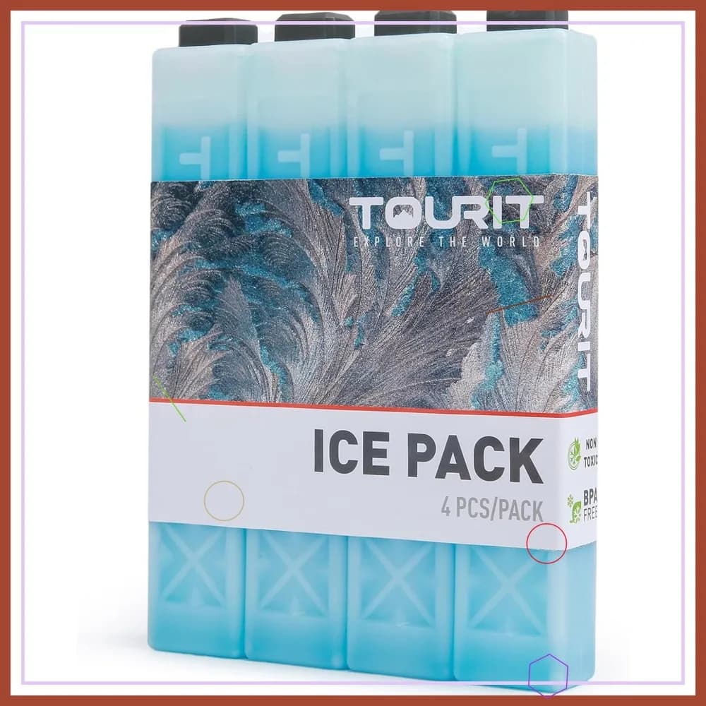 TOURIT Pacchi Ghiaccio Riutilizzabili per Borse Frigo, Pacchi Refrigeranti a Lunga Durata per Borse Pranzo e Zaini