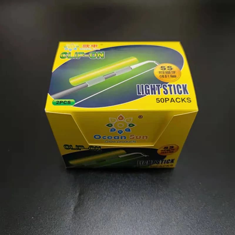 50packs (100pcs) SS S M L XL XXL Night Fishing Luminous Fluorescent Light stick Snap Clip On Fishing Rod Tip Glow Stick A622