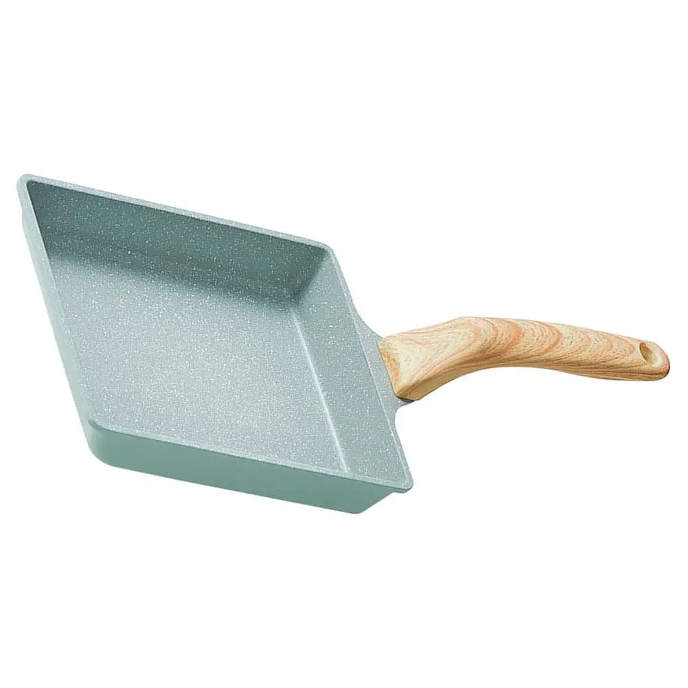 Rectangular pan for Tamagoyaki Anti-adhesive, Japanese bowl for Omelette, Roasted eggs, Pancake, Bacon, Uniform Distribution of Heat, Manico in Legno Massiccio