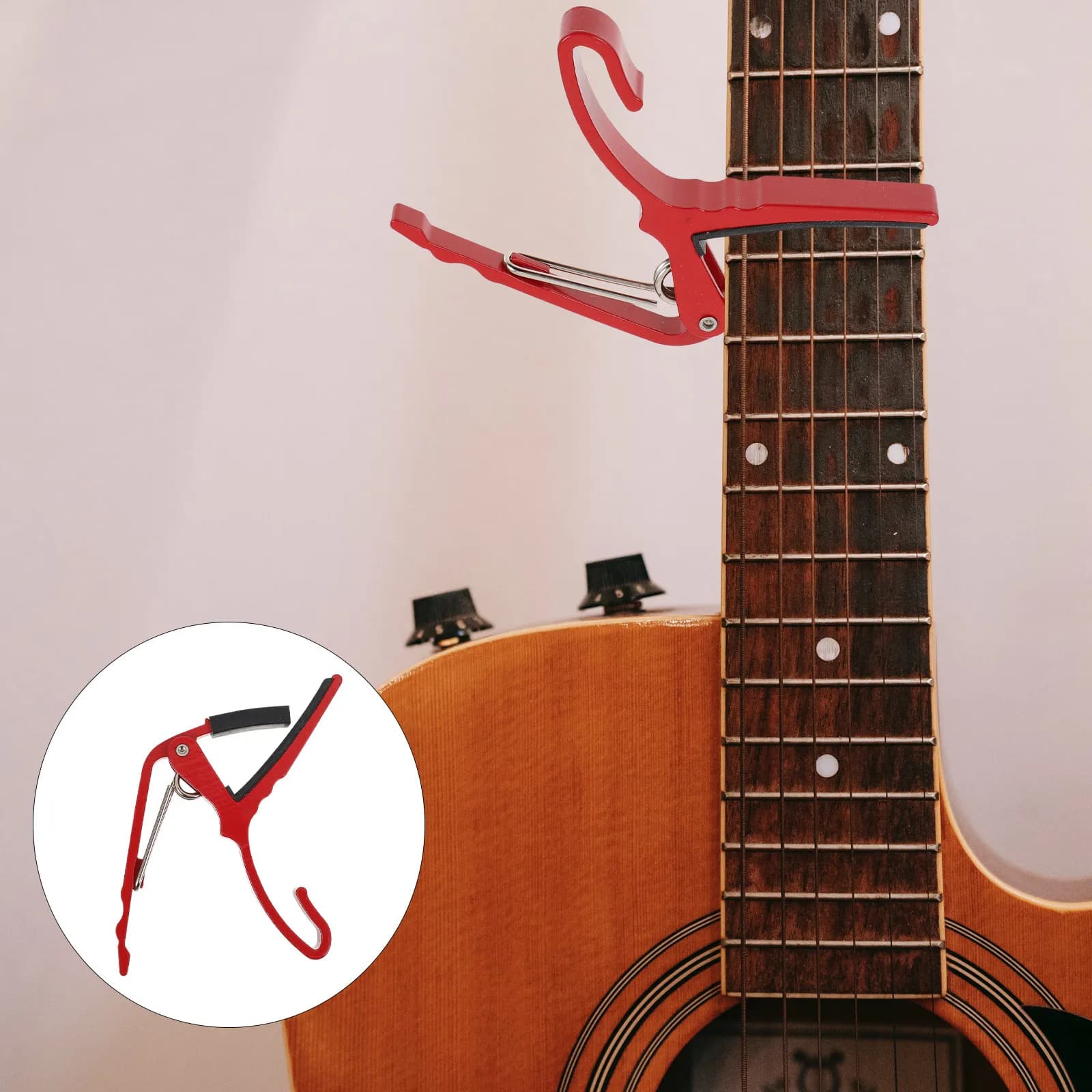 2 Pezzi Capotasto Premium in Lega di Alluminio per Chitarra Acustica, Elettrica, Ukulele, Banjo, Mandolino - Strumento di Accordatura Rapida