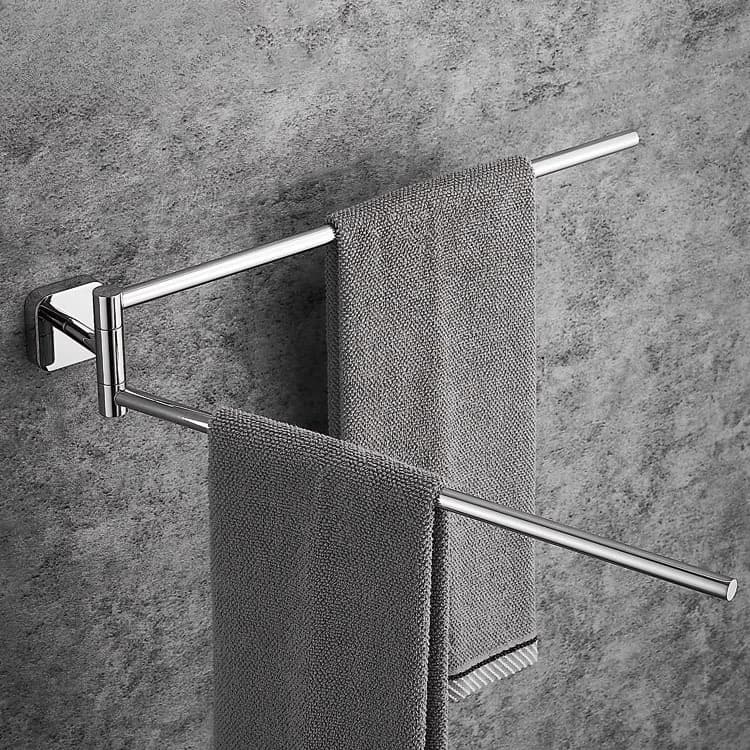 304 Stainless Steel Towel Rack Hole-Free Bathroom Bar Rotating Towel Rail Hotel Bathroom Holder