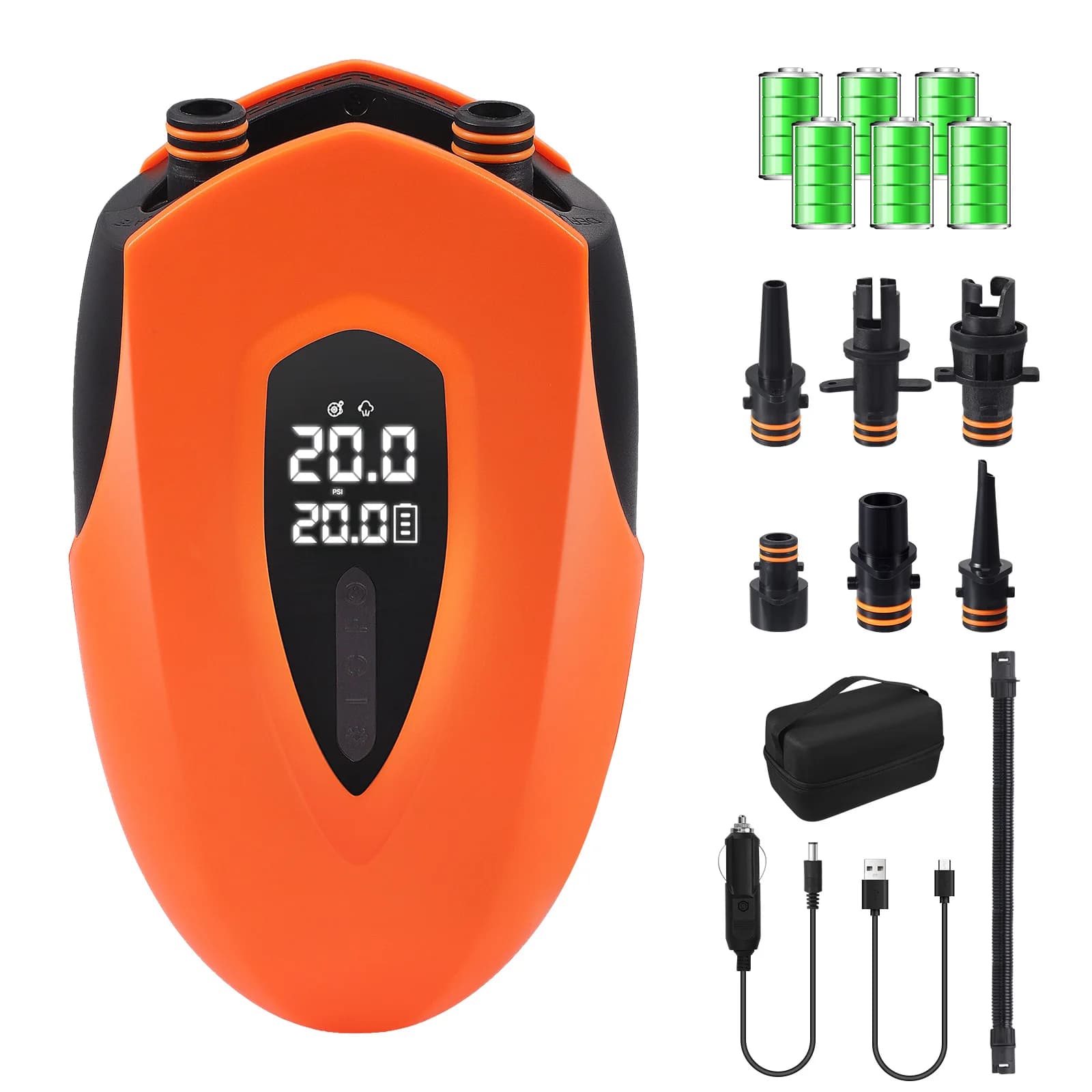 Pompa elettrica SUP 20PSI 12000mAh Pompa d'aria elettrica SUP con luce LED 12V DC adatta per tende gonfiabili per paddle
