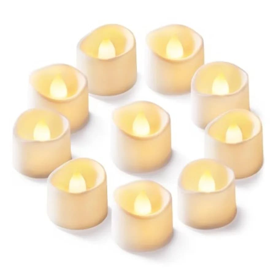 12Pcs Flickering Flameless Candle Battery Operated, 200+Hours Fake Electric LED Tea Lights for Votive, Centerpiece Table Decora