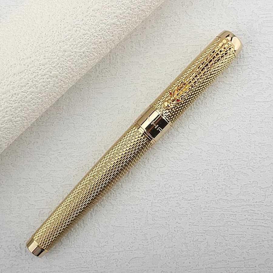 Jinhao 1200 Penna a Sfera di Lusso in Metallo Oro/Argento con Ricarica e Confezione, Set di Penne per Scrittura Professionale e Cancelleria da Ufficio