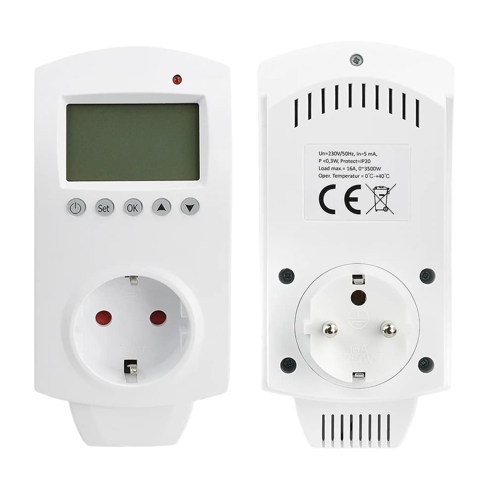 WiFi Tuya Digital thermostat Current socket Wireless smart socket Temperature controller Timer Cooling Heating Alexa Google