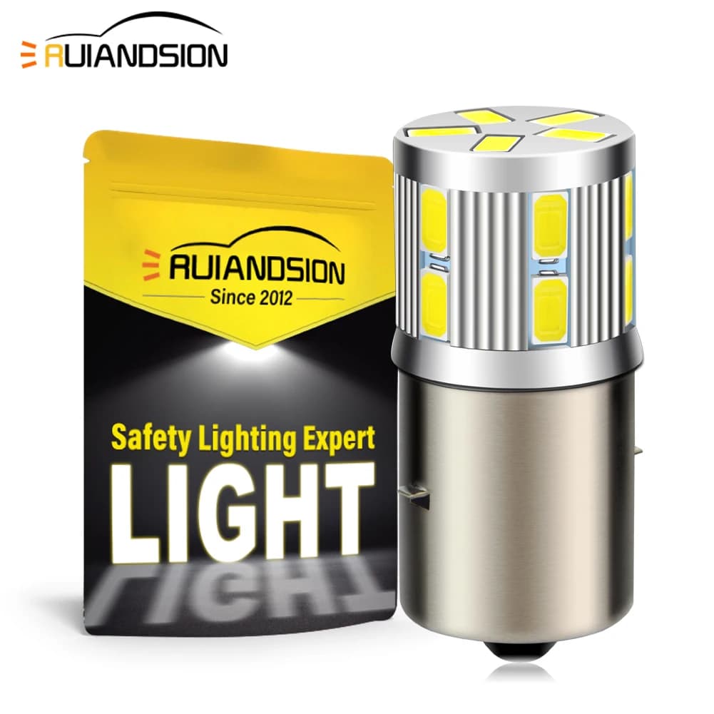 Ruiandsion BA20S LED Faro per moto Lampada frontale Proiettore Bianco Bianco caldo Evidenzia luce 6V 12V 24V 450Lm 2 pezzi