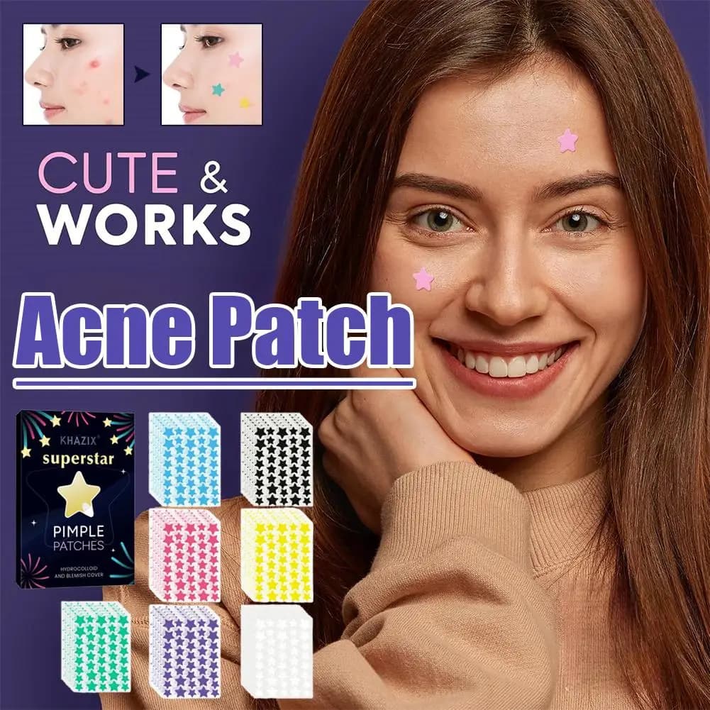 Colorful Star Shaped Studs for Acne 240/280 Pieces, Star Curtains for Face Efficiently Cover Acne Imperfections, Skin Care