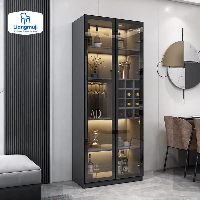 Vetro Soggiorno Armadi per il vino Display Cucina Parete Casa Armadi per il vino Scaffali per liquori Mueble Licorera Mobili per ristoranti QF50JG