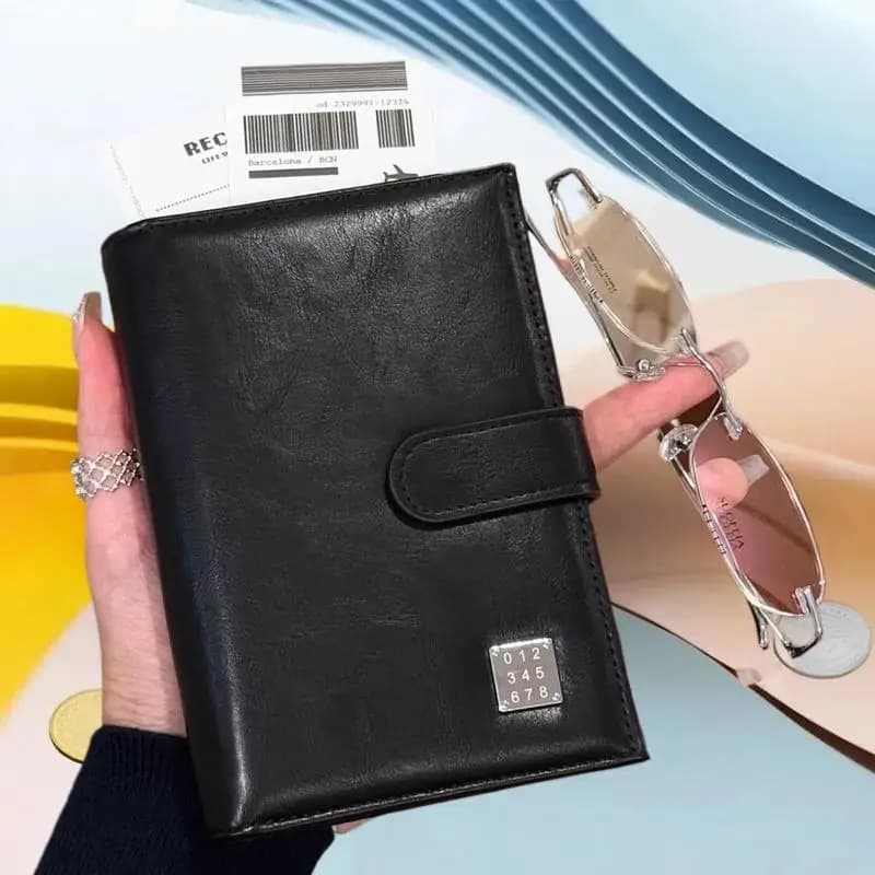 Portafoglio da Viaggio {MAX-66} per Donna e Uomo, Porta Carte con Blocco RFID, Porta Documenti e Biglietti Aerei, Portafogli Multifunzione