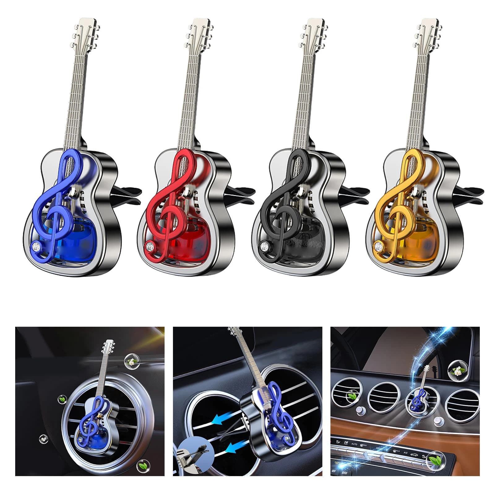 Auto Aromaterapia Clip Chitarra Forma Deodorante Vent Mount Fragranze Diffusore Profumi Profumo Diffusore Dispenser Auto Interni Deco