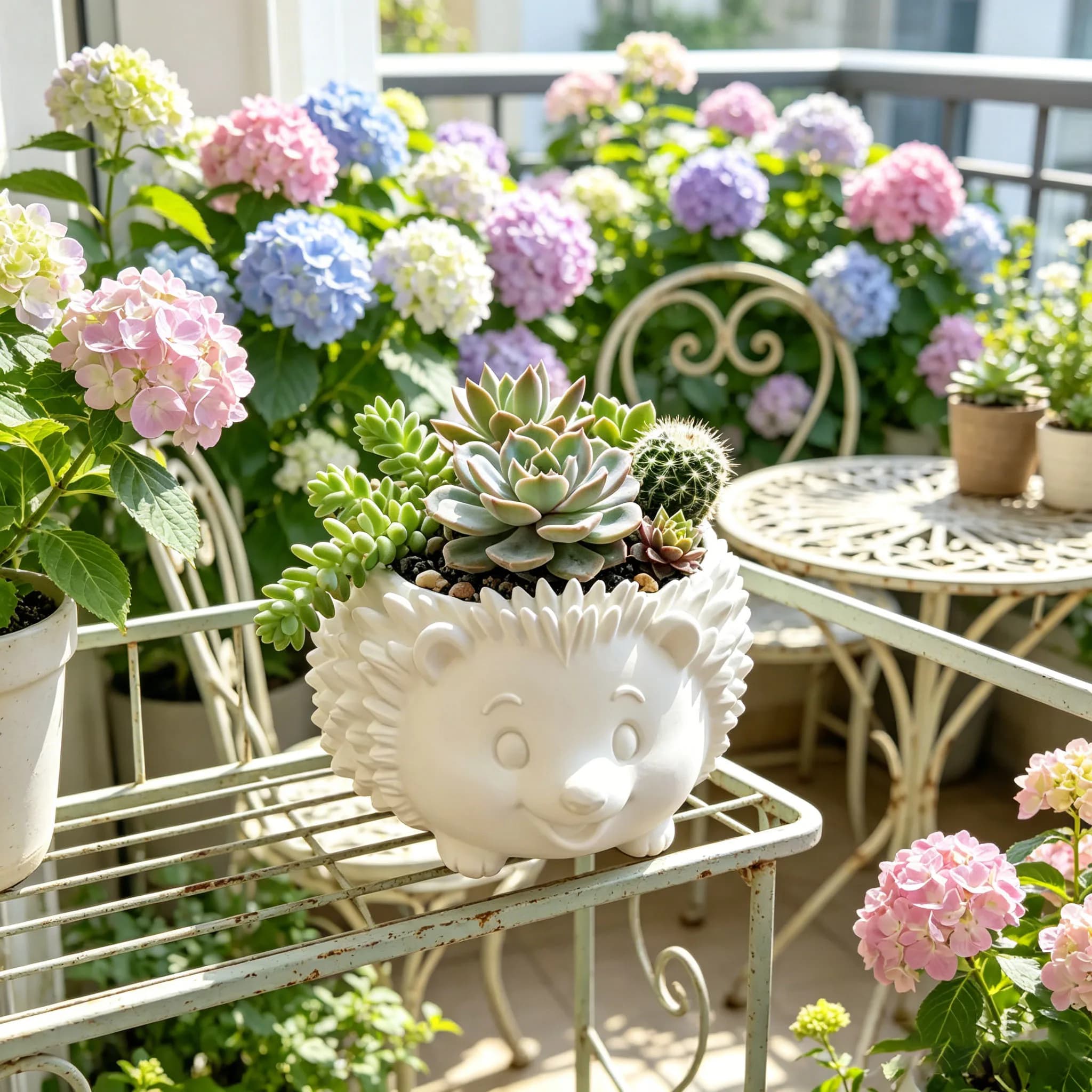 Vaso per Fiori a Forma di Riccio Tridimensionale, Decorativo per Piante Succulente, Ideale per Casa e Balcone