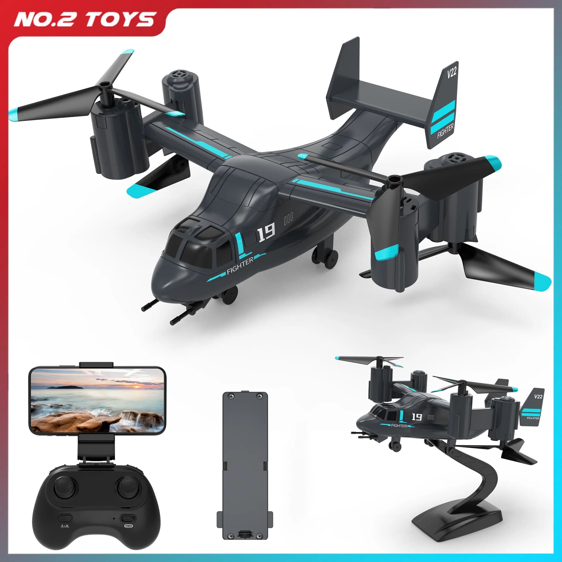 Drone per elicottero telecomandato 480P Camera Fighter UAV Land Air Mode Aerei Brushless RC Droni per bambini Giocattoli per aerei per bambini