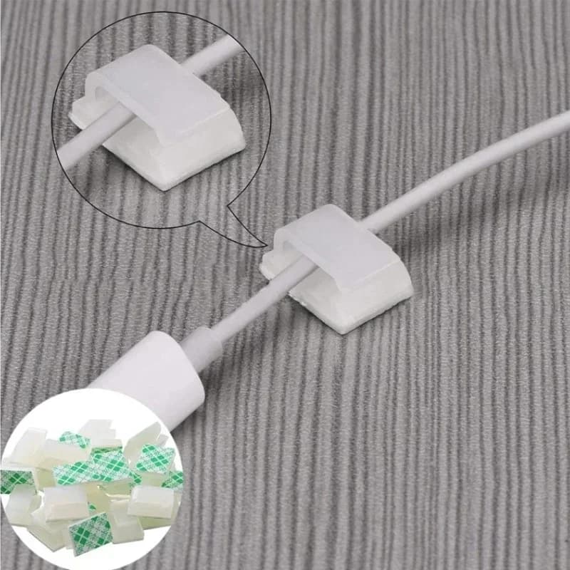 FC-1/2 Clip per cavi bianco nero Supporto per cavi autoadesivo Gestore cavi Accessori per clip per cavi con morsetto fisso per auto