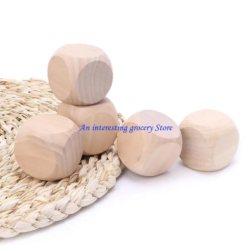 Dadi legno vuoti 652D Blocco quadrato non finito Cubi legno a 6 lati con angolo arrotondato