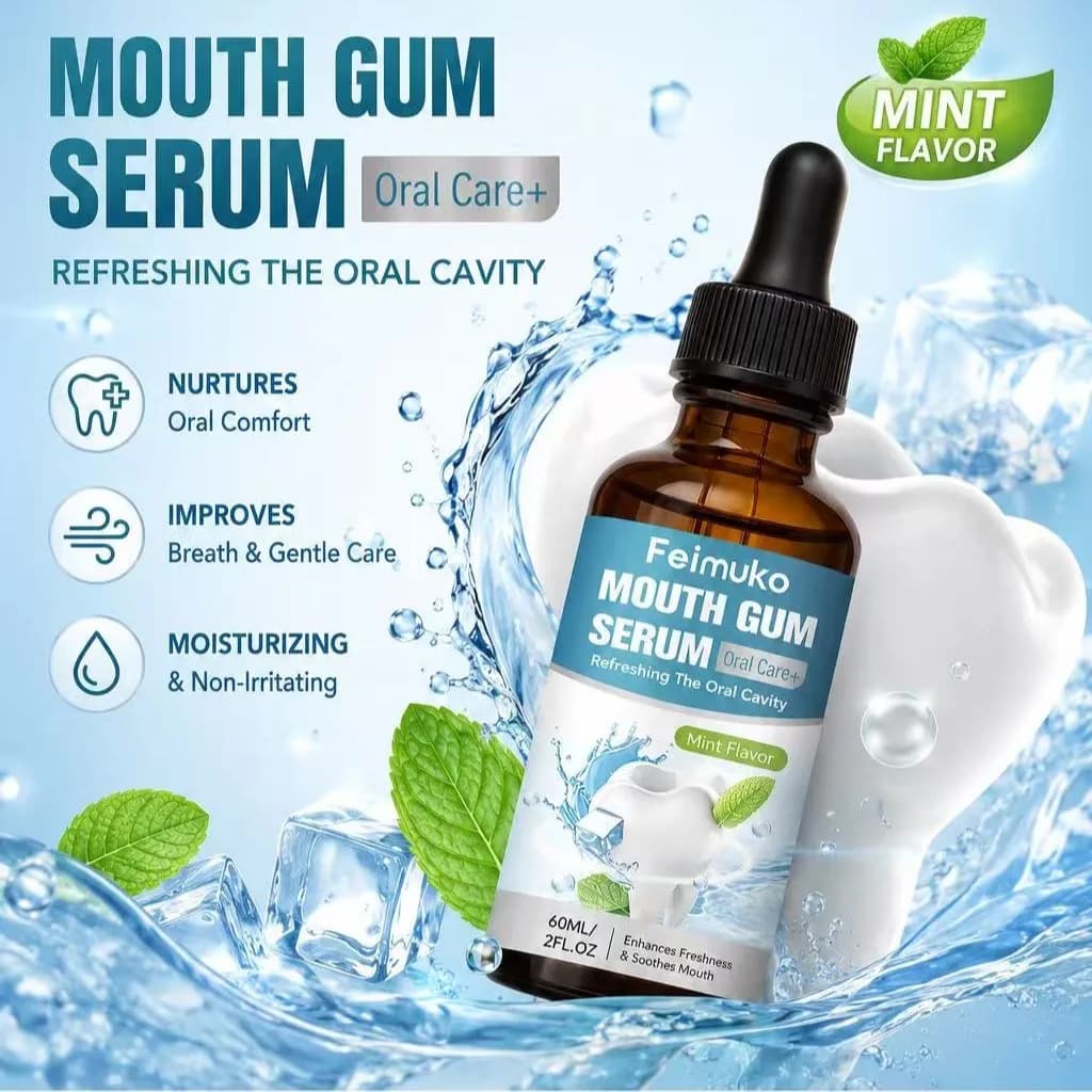 Feimuko 60g Siero per la Cura delle Gengive alla Menta, Formula Erboristica Delicata ed Efficace per l'Alito Fresco e la Protezione Orale delle Gengive