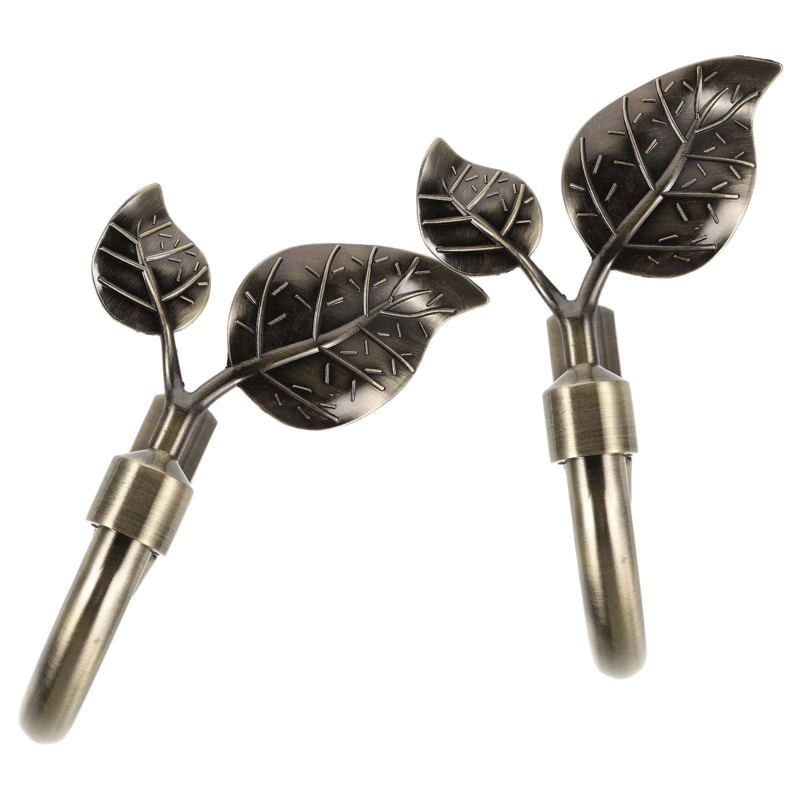 2Pcs Leaf Shaped Curtain Holdbacks Wall Mounted Drapery Tie Backs Metal Curtain Tieback Hooks for Bedroom Living Room Window
