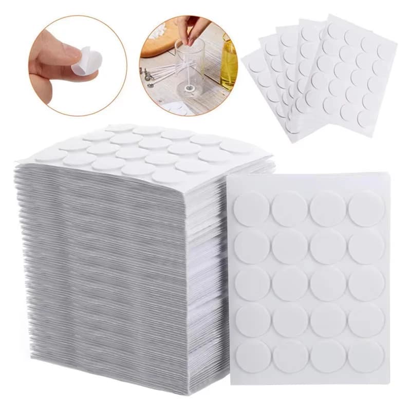 100 Pezzi Adesivi per Stoppini di Candele, Nastro Biadesivo in Schiuma Resistente al Calore per Fissaggio Base Supporto Candele, Forniture per Creazione Candele