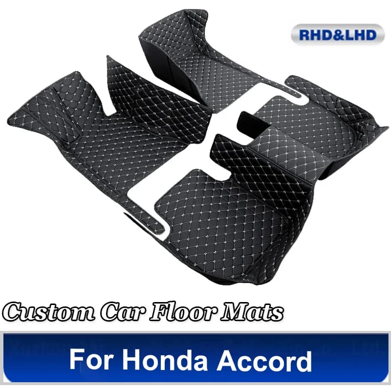 Tappetini per auto per Honda Accord 10 10th CV1 CV2 CV3 2018 ~ 2022 Auto Rilievi del piede Tappetino in pelle di lusso Tappeto Tappeto Accessori auto 2019