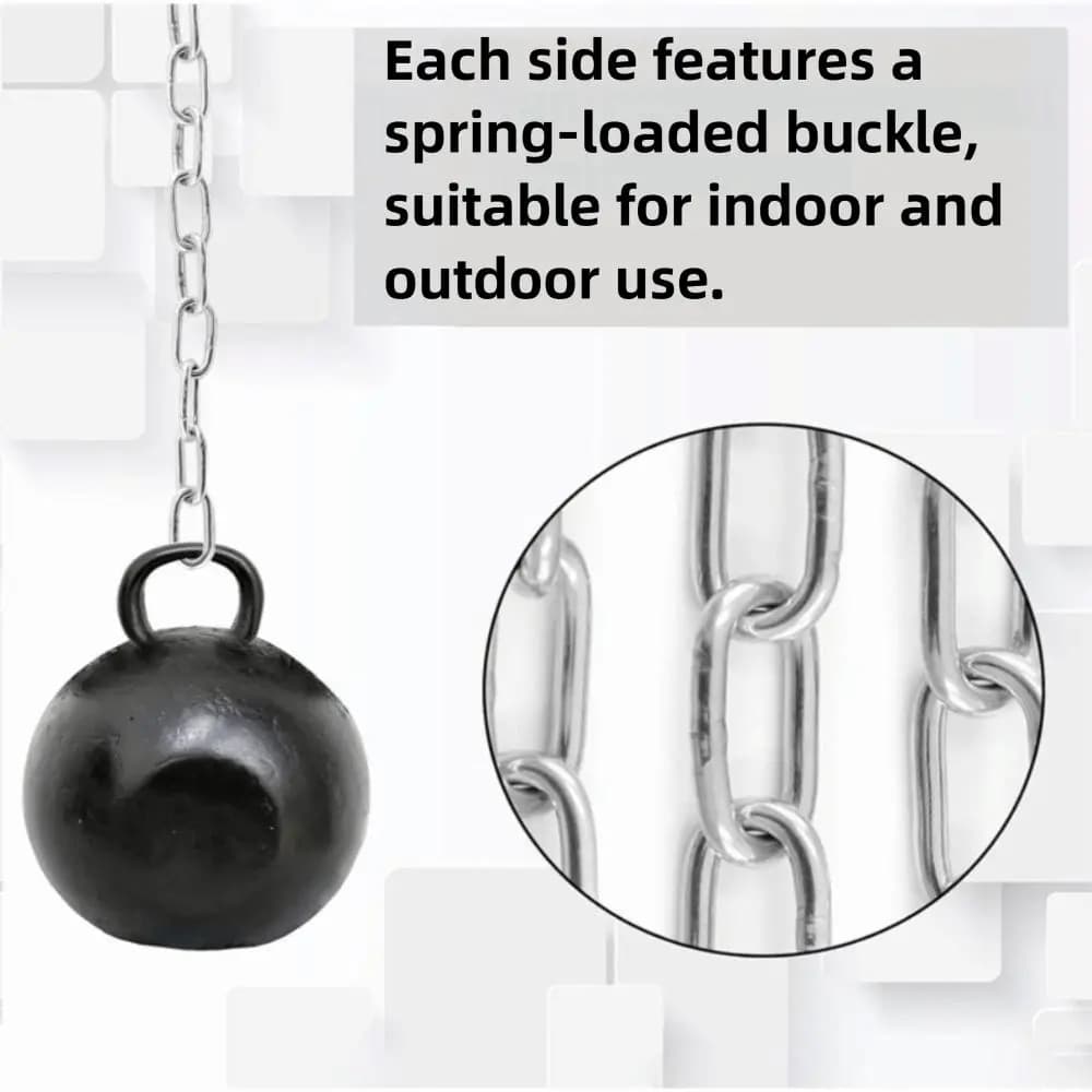 30 Inch Boxing Sack Chain Stainless Steel Sand Sack Resistant Silver With 2 Moskets Outdoor Lifting Connection