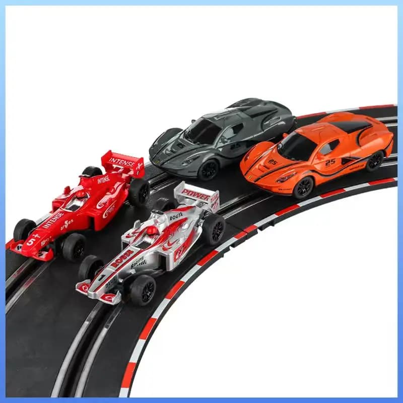 Slot 1:43 Pista da corsa elettrica Accessori per auto Giocattoli Doppio telecomando Auto Autorama Circuito Veicolo ferroviario Regali per bambini