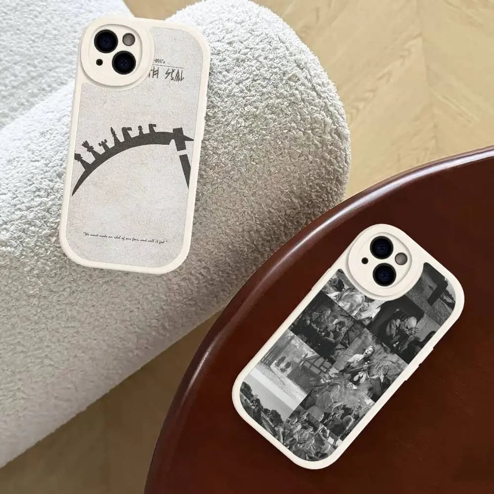 Custodia per telefono in pelle Classic Movie T-The S-Seventh S-Seal per iPhone 15 14 13 Pro Max 12 11 16 Plus