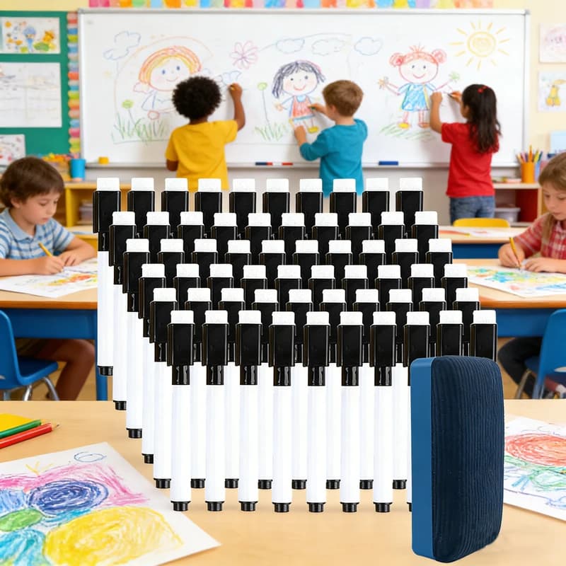 Clear Magnetic Lavagna Pennarelli with Rubber Cap for Office and School