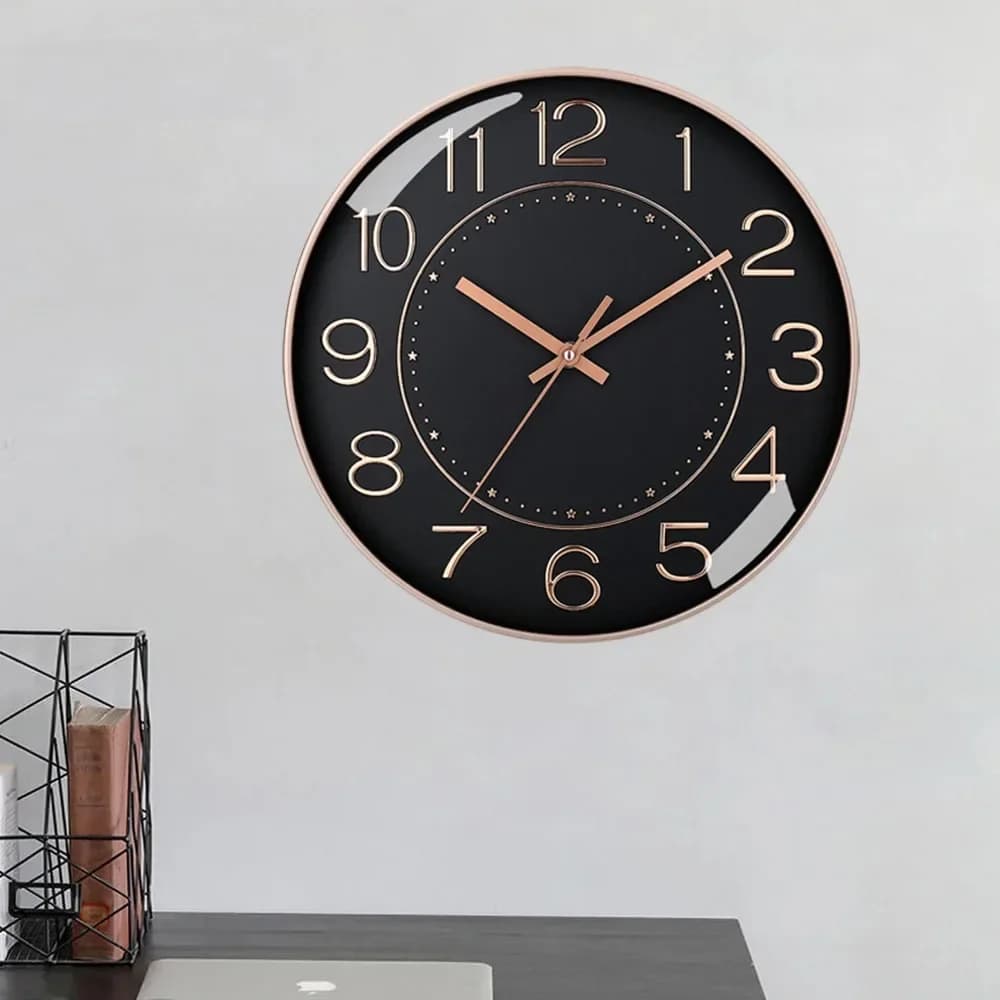 Orologio da parete in stile europeo Orologio da parete alimentato a batteria Tempo di viaggio Orologio da parete digitale accurato senza perforazione per soggiorno camera da letto
