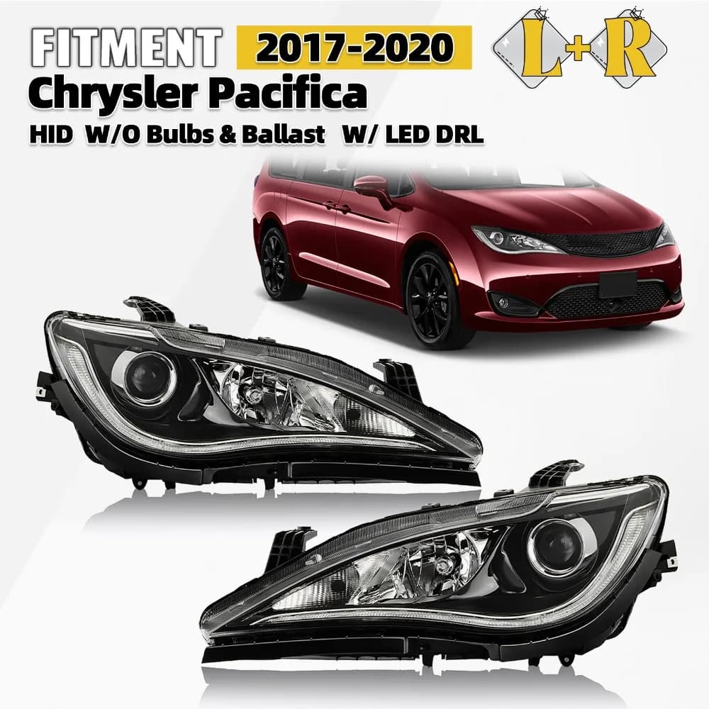 Faro anteriore per Chrysler Pacifica 2017-2020 con LED DRL cromato sinistro+destro