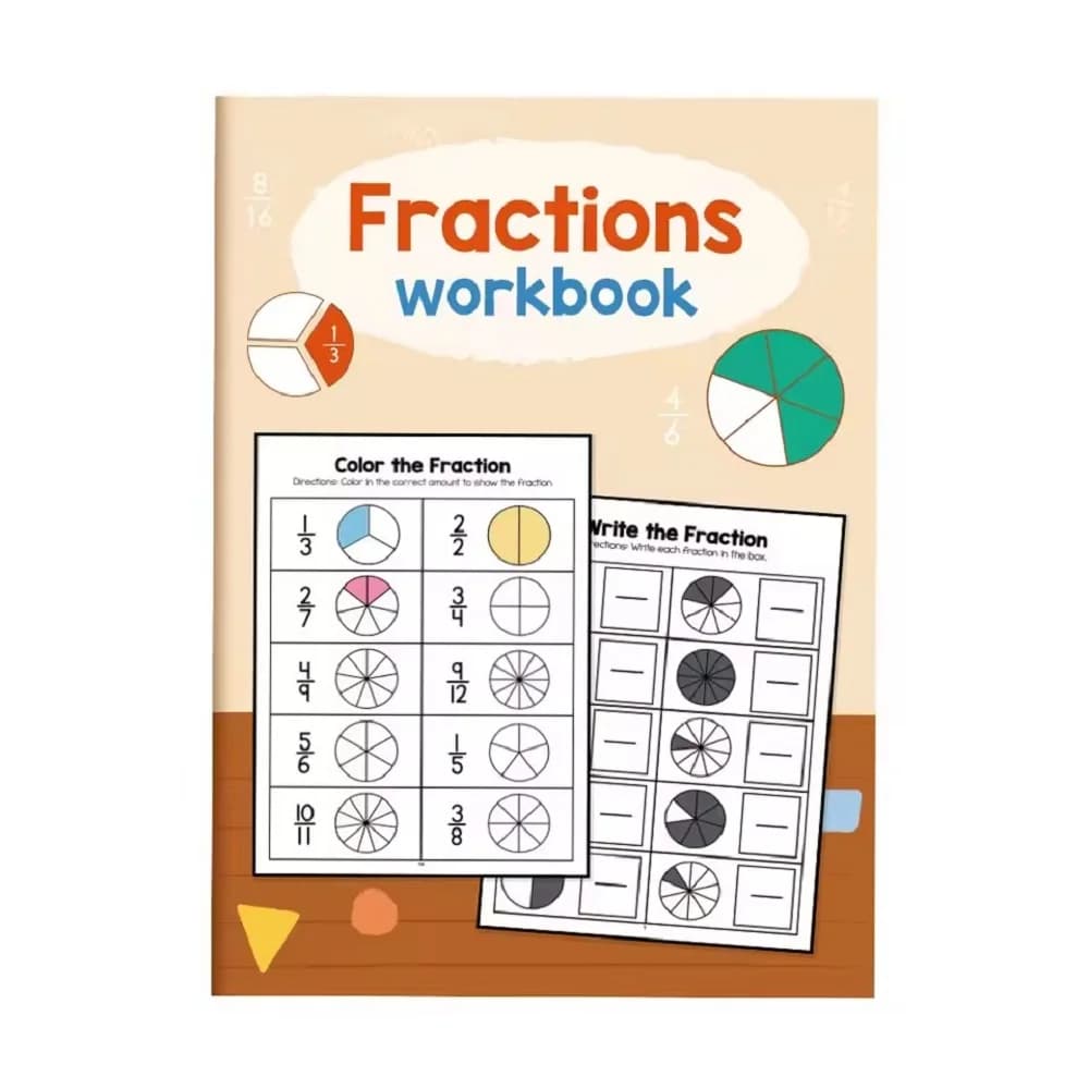 Montessori Fractions Workbook Arithmetic Learning Teaching Aids Grade 1-2Primary School Math Cognitive Training Test Book