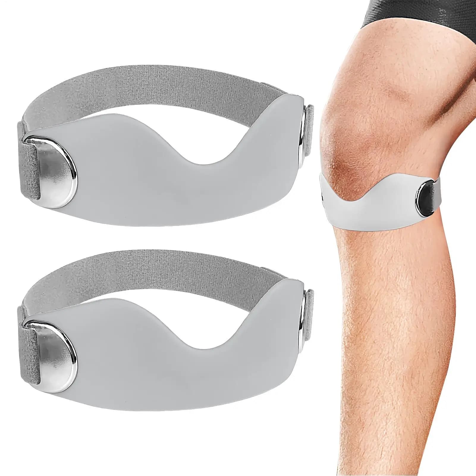 Bretelle stabilizzatrici per la rotula 2 pezzi Cinghia per il ginocchio Supporto per tendine rotuleo Manicotto avvolgente traspirante Accessori sportivi regolabili
