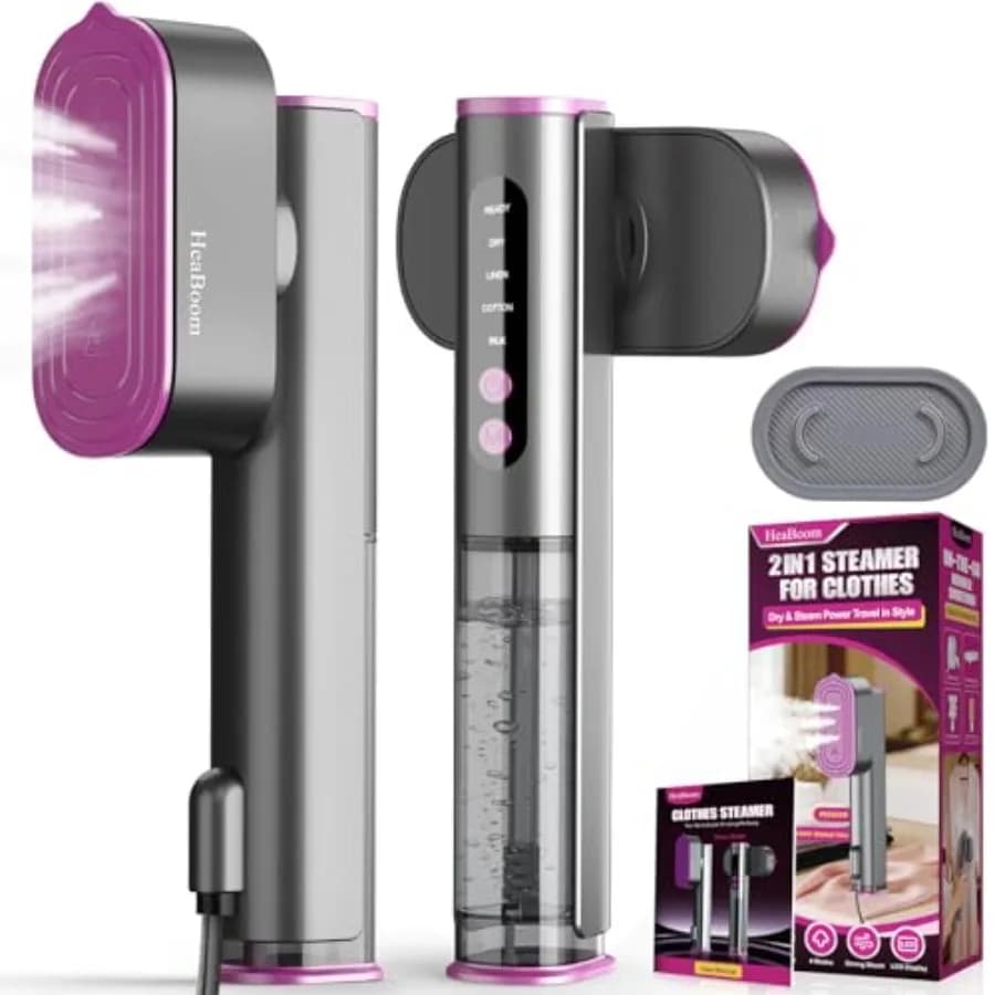 Vaporizzatore da Viaggio per Vestiti - Stiratore Portatile 2 in 1 per Rimozione Rapida delle Pieghe 100-240V