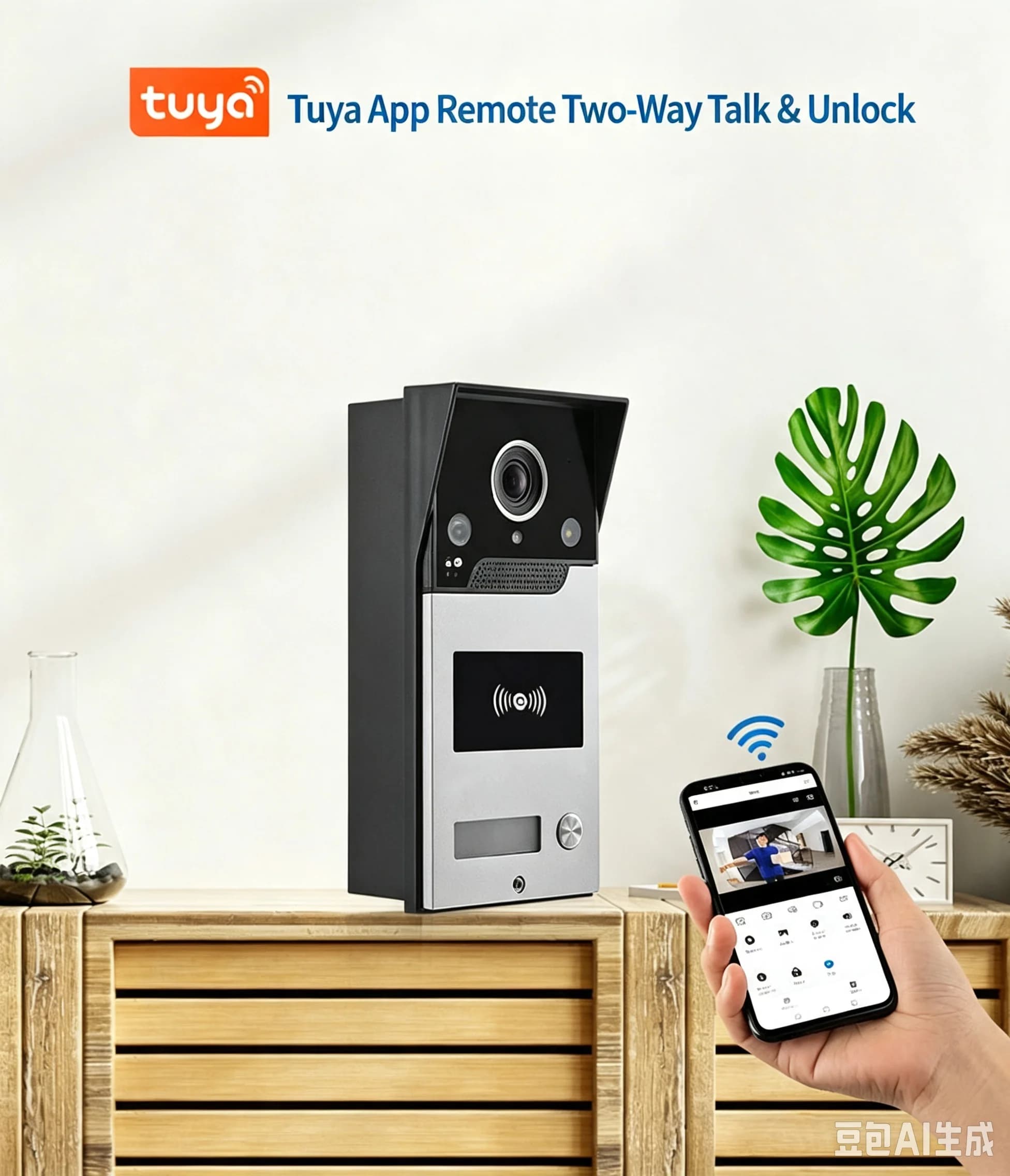 2MP 1080P Tuya APP Rifd/NFC Wired WIFI IP Campanello Videocitofono Campanello visivo con campanello interno Telecamera per ingresso porta