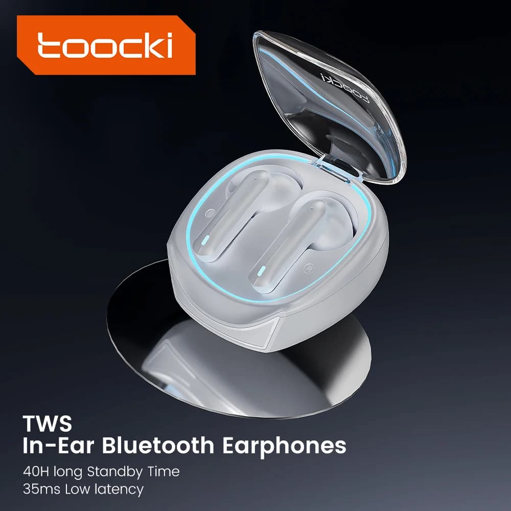 Auricolari wireless da gioco Toocki Bluetooth 5.3 Auricolari sportivi TWS In-Ear a bassa latenza, auricolari impermeabili con microfono per iPhone