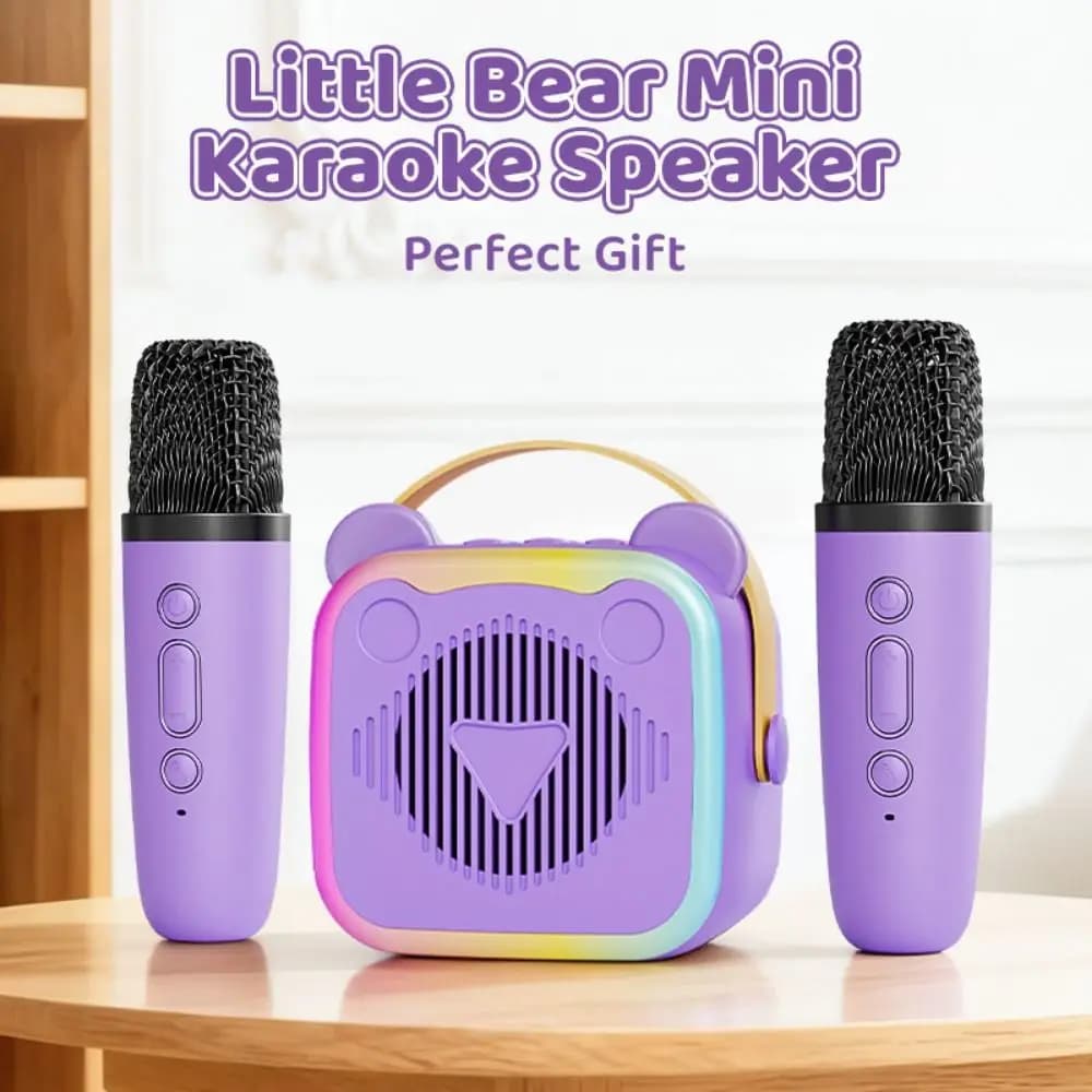 Portable Mini Karaoke Machine HIFI Surround 3.5mm Earphone Mini Bluetooth Audio RGB Lights Bluetooth 5.3 Handheld K-song Audio
