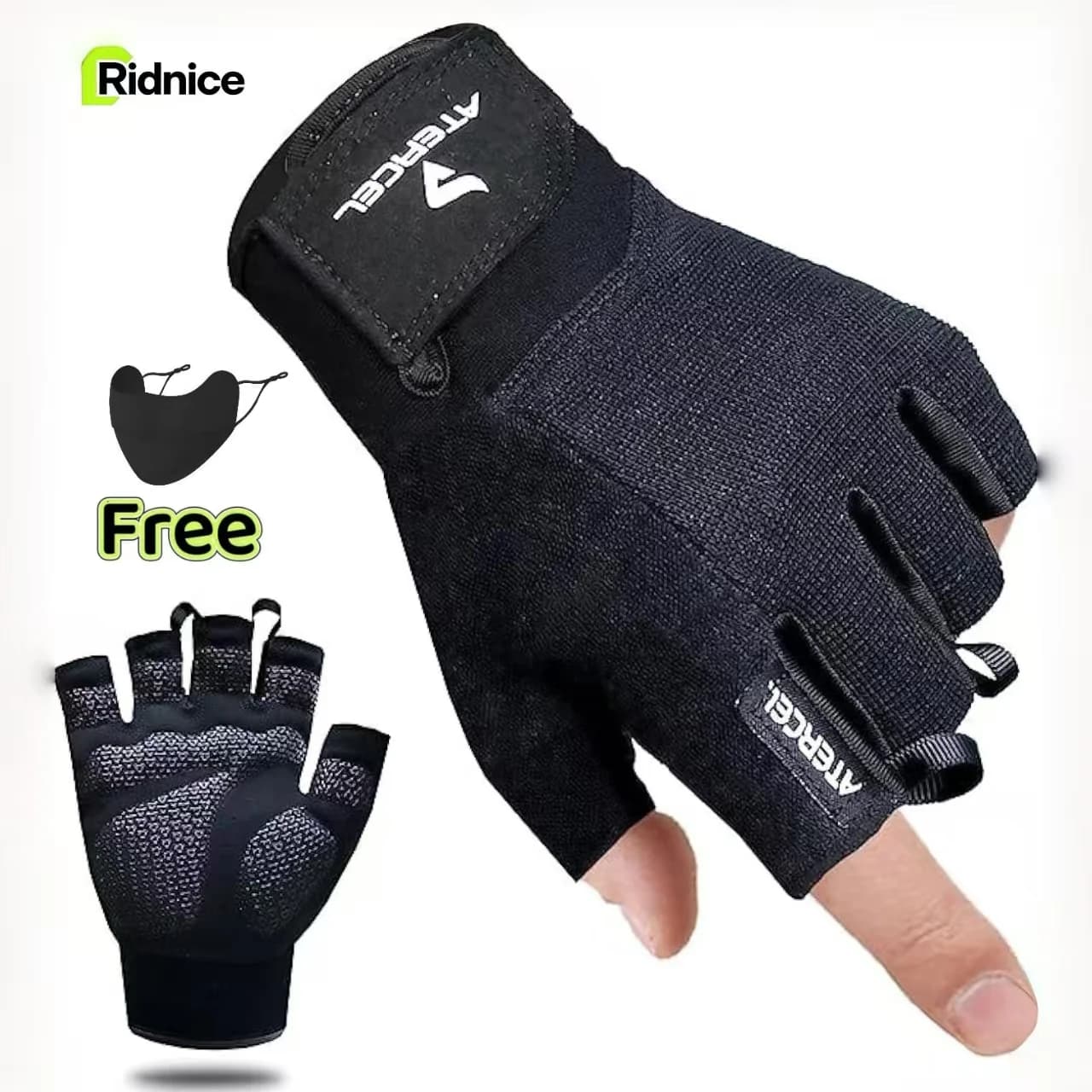 Ridnice cycling gloves, training gloves for men and women, half fingers, for motorcycle, bicycle, weight lifting, gym, without fingers