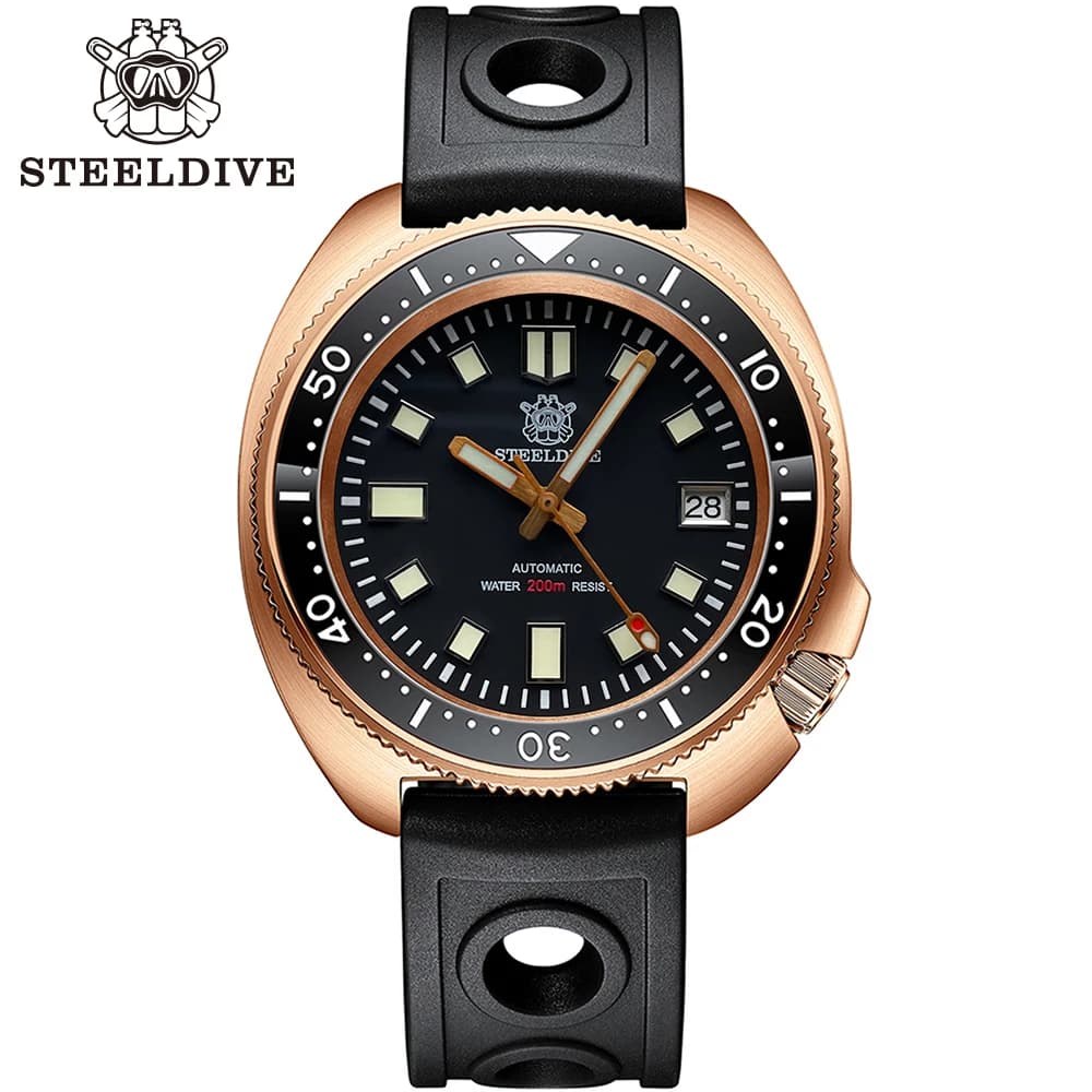 STEELDIVE Bronze Men's Underwater Watch Wrist Watch with Automatic Movement With Bronze Bezel Water Resistant Ceramic 200M