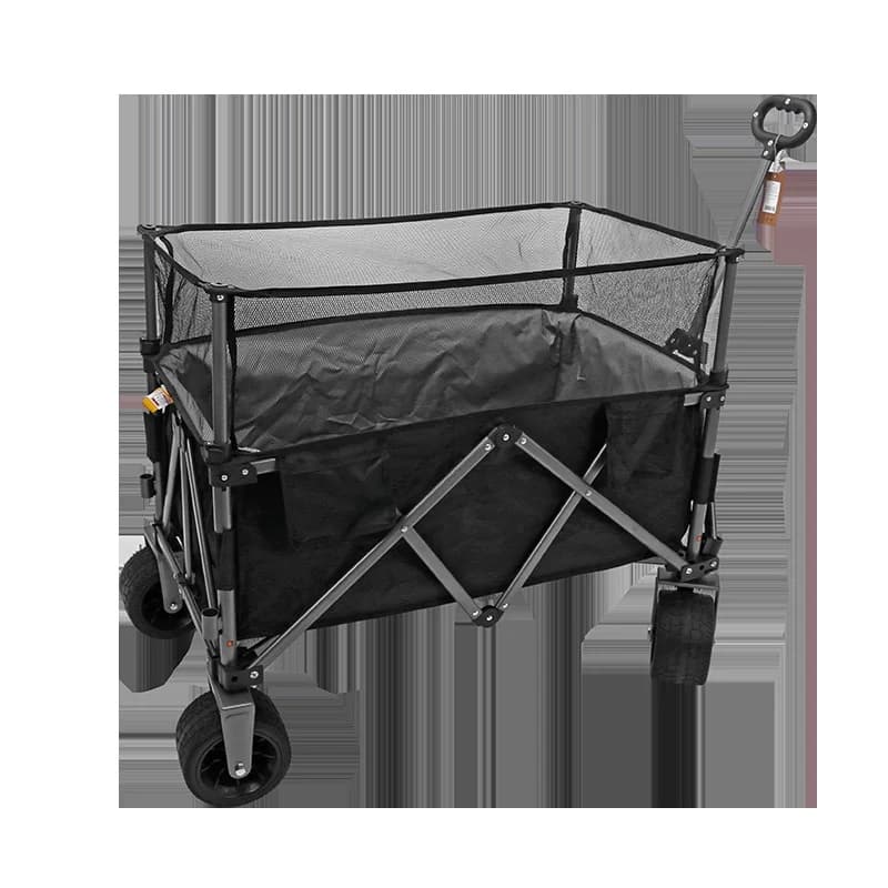 Carrello portaoggetti portatile con bordo pieghevole in metallo per allenamento all'aperto per calcio, basket, pallavolo, attrezzatura da pallavolo