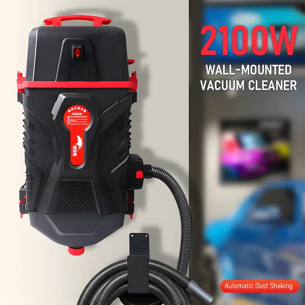 Aspirapolvere da parete ad alta potenza da 100 W con funzione di scuotimento automatico della polvere - Aspirapolvere da garage Aspirapolvere per pulizia auto