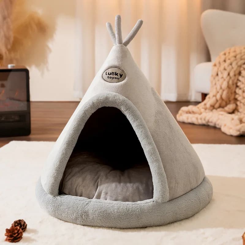 Cuccia per cani Calda casa invernale per cani Tappetino staccabile Lavabile Letto per cani Nido Tenda per sonno profondo per cani di taglia media
