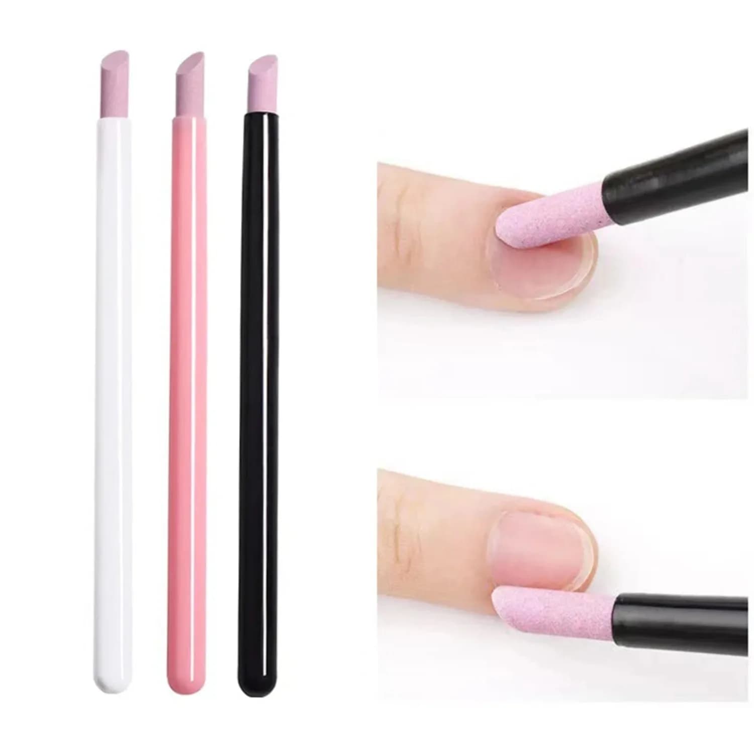 5pcs Quartz Stone Scrub Nail File Rods Cuticle Remover Dead Skin Remover Perfect Gift Lightweight Portable Manicure Tools