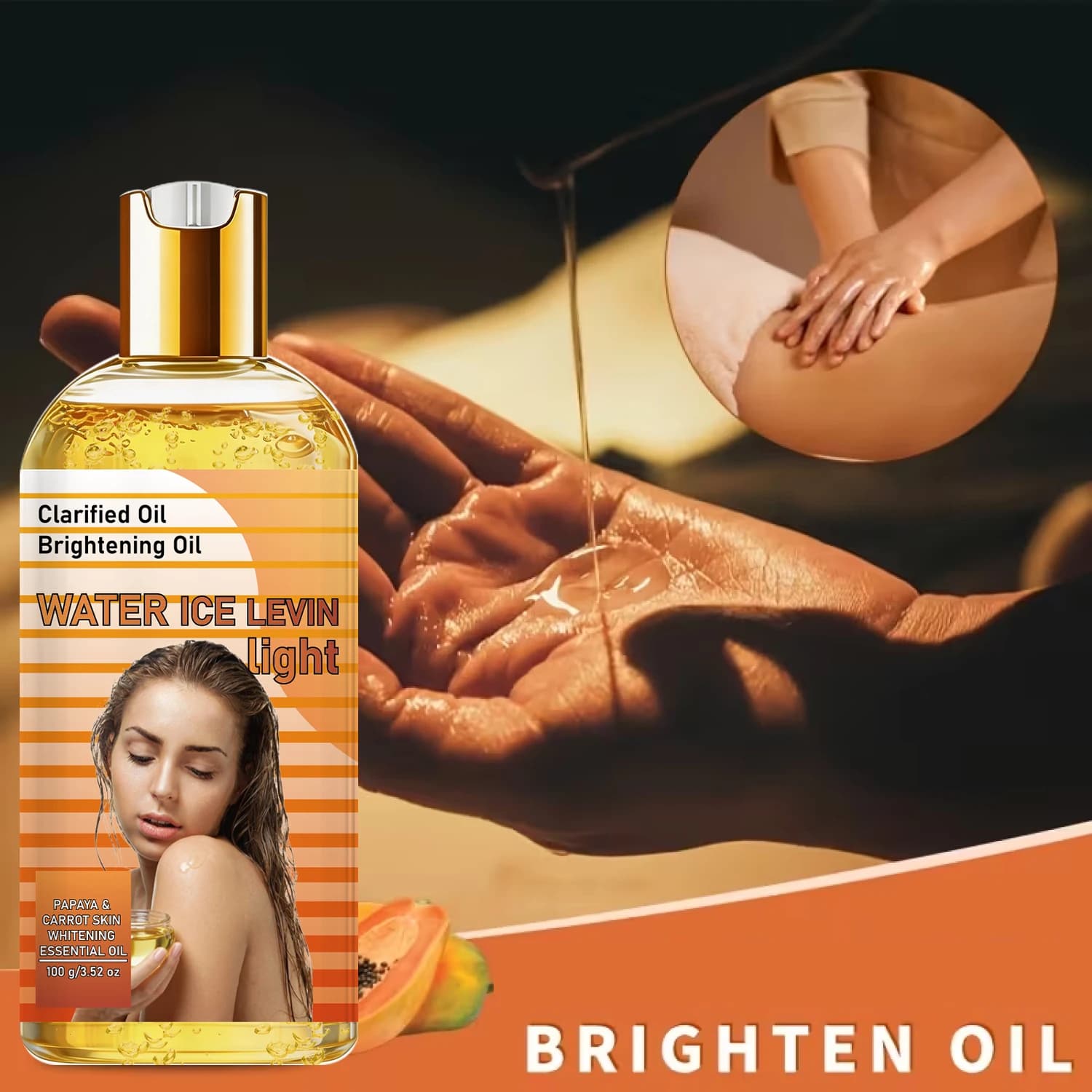 Collagen & Hyaluronic Acid Brightening Oil with Vitamin C, Firming Moisturizing Skin Oil for Glowing Skin 100g